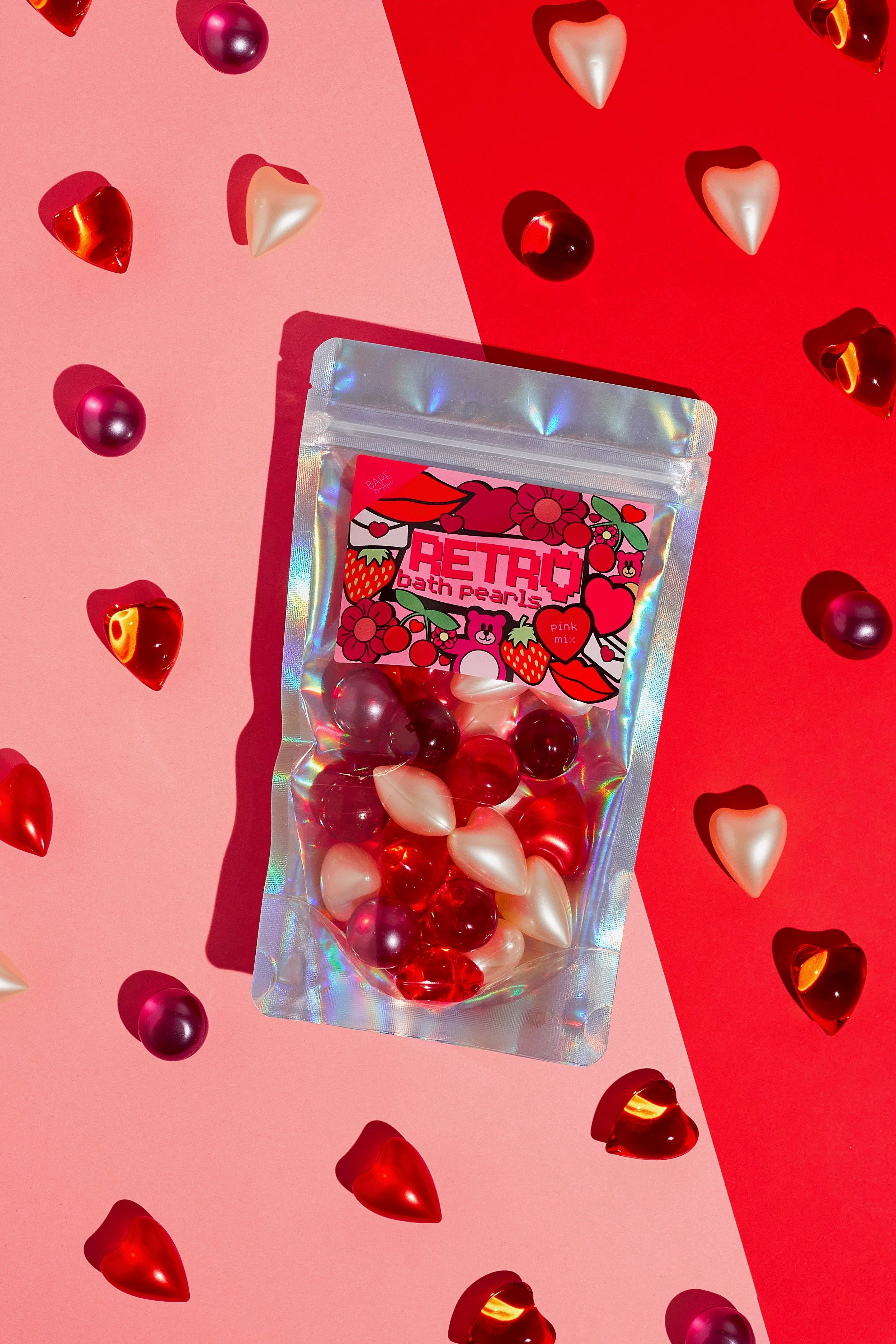RETRO PINK MIX BATH PEARLS